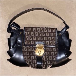 Fendi Borsa Tuc Zucchino Canvas Hand Shoulder Bag